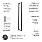 Puxador de Porta 80cm Aço Inox Preto Fosco Chronos