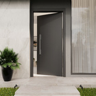 Puxador de Porta Pivotante e de Correr de Madeira Vidro e Aço em Aço Inox Brilhante Tubular Reto 80cm Vesfer