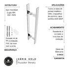 Puxador de Porta Aço Inox Escovado 1,20 Metro Perseu