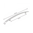 Puxador de Porta Pivotante e de Correr de Madeira Vidro e Aço em Aço Inox Prata Brilhante Tubular Curvo 80cm Vesfer