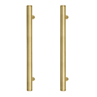 Puxador de Porta Pivotante e de Correr de Madeira Vidro e Aço Alumínio Dourado Brilhante Tubular Reto 30cm Vesfer 3008