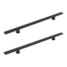 Puxador de Porta Pivotante e de Correr de Madeira Vidro e Aço em Alumínio Preto Fosco Barra Reta 80cm Vesfer 3073