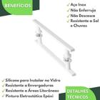 Puxador De Porta Branco Vidro Pivotante Madeira 40cm M.s