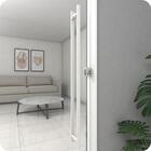 Puxador De Porta Branco Vidro Pivotante Madeira 50cm M.s