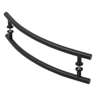 Puxador De Porta Curvo Lateral Preto 1.20 Metro