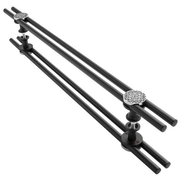 Puxador De Porta De Correr Madeira E Vidro 1mt Black