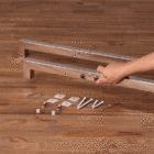 Puxador de Porta Pivotante e de Correr de Madeira e Vidro em Aço Inox Polido Barra Reta 83cm Geris