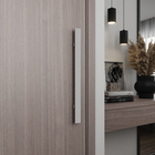 Puxador de Porta Pivotante e de Correr de Madeira Vidro e Aço em Alumínio Escovado Barra Reta 60cm Vesfer