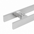 Puxador de Porta Pivotante e de Correr de Madeira Vidro e Aço em Alumínio Escovado Barra Reta 60cm Vesfer