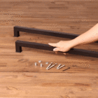 Puxador de Porta Pivotante e de Correr de Madeira Vidro e Aço em Alumínio Fosco Tubular Reto 60cm Vesfer