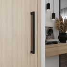 Puxador de Porta Pivotante e de Correr de Madeira Vidro e Aço em Alumínio Fosco Tubular Reto 60cm Vesfer