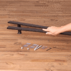 Puxador de Porta Pivotante e de Correr de Madeira e Vidro em Alumínio Preto Barra Reta 120cm Geris