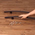 Puxador de Porta Pivotante e de Correr de Madeira Vidro e Aço em Aço Inox Preto Fosco Tubular Curvo 80cm Vesfer