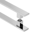 Puxador De Porta Pivotante Barra Chata Duplo Cromado 40cm