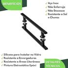 Puxador De Porta Preto Inox Vidro Pivotante 30cm M.s