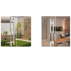 Puxador De Porta Retangular 1 Metro E 20cm Pivotante Cromado