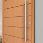Puxador De Porta U Luxo Inox Escovado 1 Metro Madeira Vidro