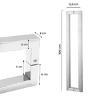 Puxador De Porta U Luxo Inox Escovado 1 Metro Madeira Vidro