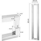 Puxador De Porta U Luxo Inox Escovado 60 Cm Madeira Vidro