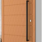 Puxador De Porta U Preto Inox Escovado 60 Cm Madeira Vidro