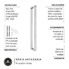 Puxador De Portas Em Aço Inox Polido Alto Brilho 40cm Atlas