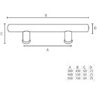 Puxador Df 907 Preto 300mm Italy Line Unico