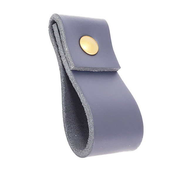 Puxador Doba Parafuso - Couro Legítimo Azul Marinho - Parafus