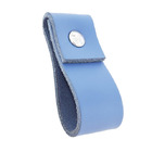 Puxador Doba Parafuso - Couro Legítimo Azul - Parafuso Prata