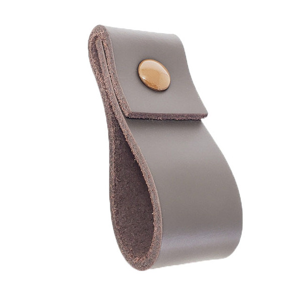 Puxador Doba Parafuso - Couro Legítimo Marrom Escuro - Parafu