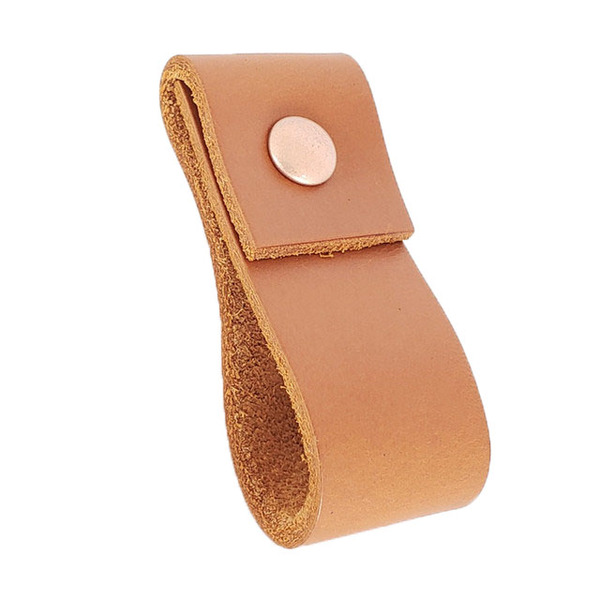 Puxador Doba Parafuso - Couro Legítimo Marrom - Parafuso Rose