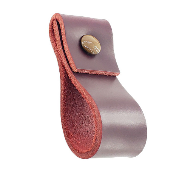 Puxador Doba Parafuso - Couro Legítimo Marsala - Parafuso Mar