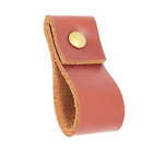 Puxador Doba Parafuso - Couro Legítimo Mogno Parafuso:dourado