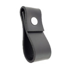 Puxador Doba Parafuso - Couro Legítimo Preto - Parafuso Branco