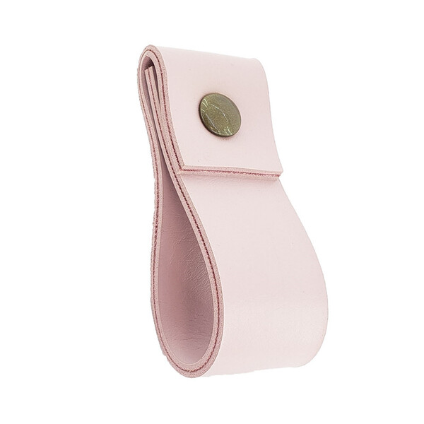 Puxador Doba Parafuso - Textura De Couro Rosa - Parafuso Ouro