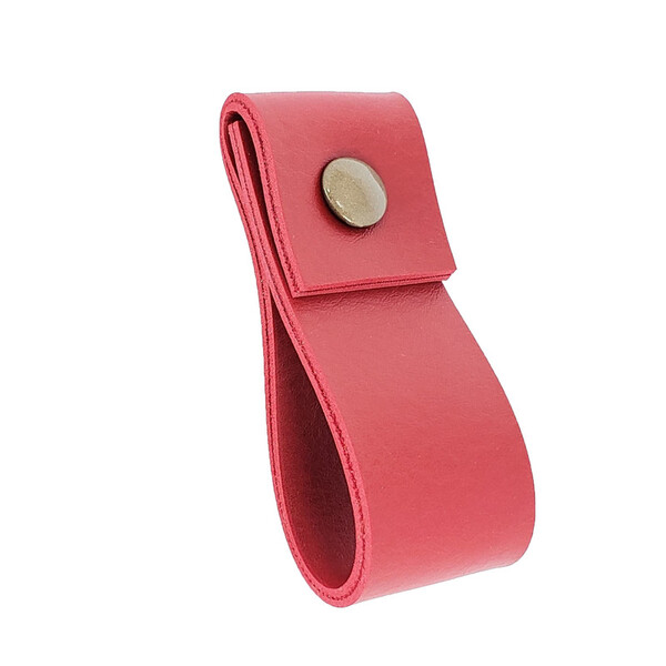 Puxador Doba Parafuso - Textura De Couro Vermelho - Parafuso