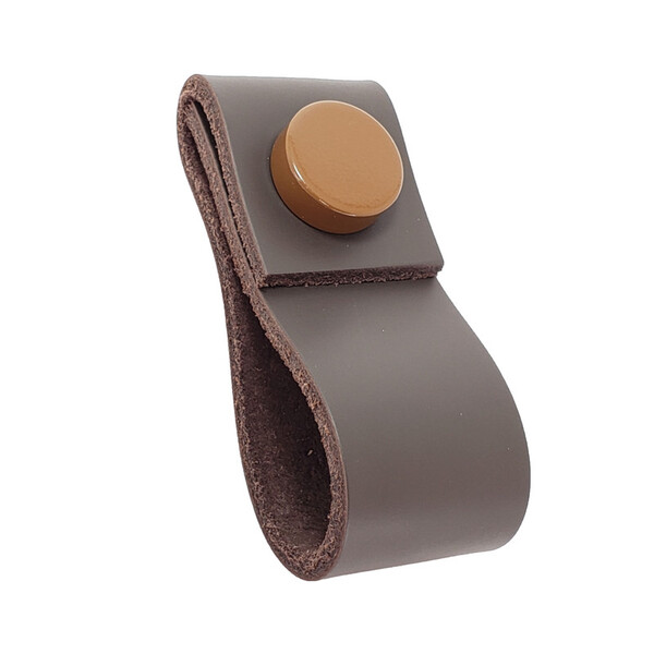 Puxador Doba Tampa - Couro Legítimo Marrom Escuro - Tampa Mar