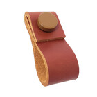 Puxador Doba Tampa - Couro Legítimo Mogno - Tampa Marrom