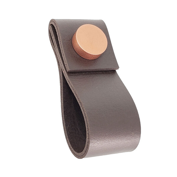 Puxador Doba Tampa - Textura De Couro Marrom Escuro - Tampa C