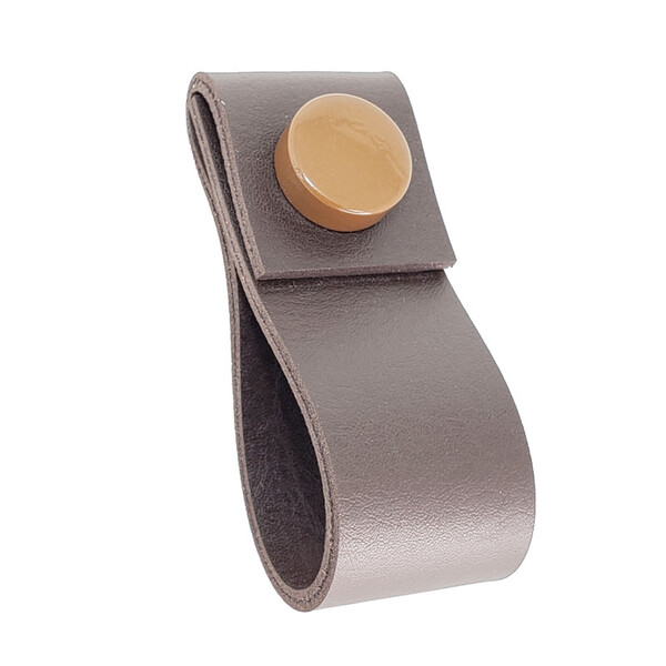 Puxador Doba Tampa - Textura De Couro Marrom Escuro - Tampa M