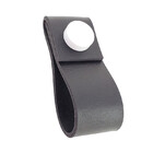 Puxador Doba Tampa - Textura De Couro Preto - Tampa Branca