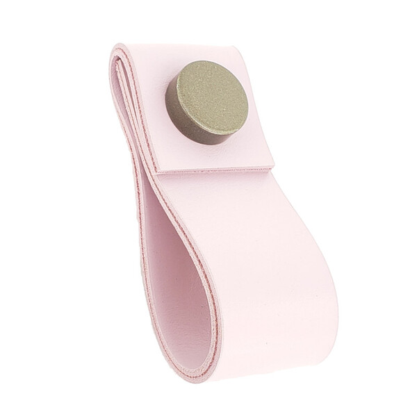 Puxador Doba Tampa - Textura De Couro Rosa - Tampa Ouro Velho