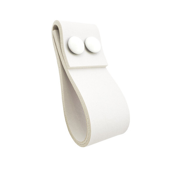 Puxador Dobatwo 2 Parafusos - Textura De Couro Branco - Paraf