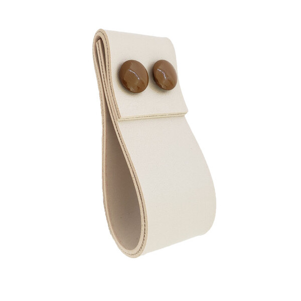 Puxador Dobatwo 2 Parafusos - Textura De Couro Creme - Parafu