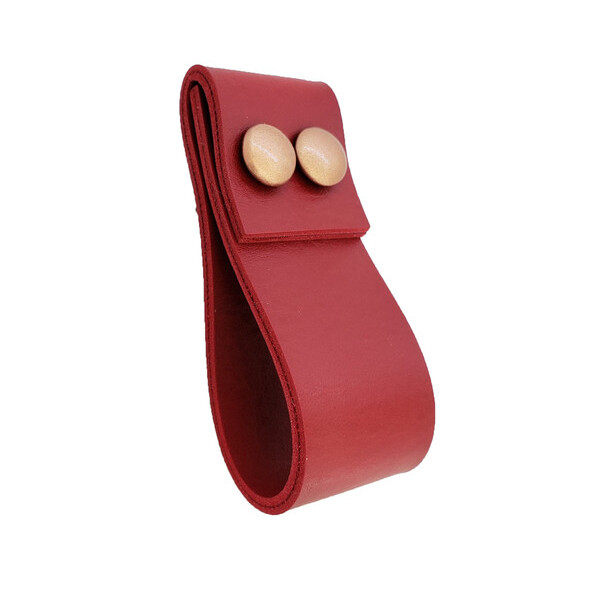 Puxador Dobatwo 2 Parafusos - Textura De Couro Vermelho - Par