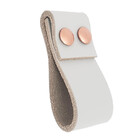 Puxador Dobatwo Parafuso - Couro Legítimo Cinza - Parafuso Co