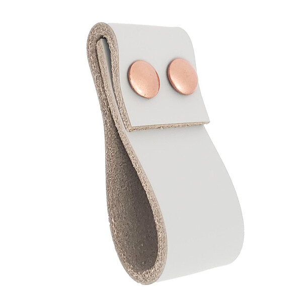 Puxador Dobatwo Parafuso - Couro Legítimo Cinza - Parafuso Co