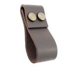 Puxador Dobatwo Parafuso - Couro Legítimo Marrom Escuro - Par