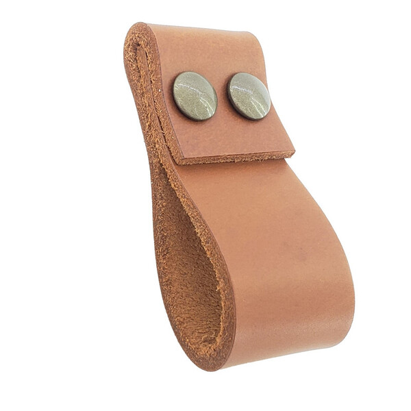 Puxador Dobatwo Parafuso - Couro Legítimo Marrom - Parafuso O