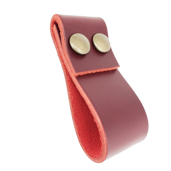 Puxador Dobatwo Parafuso - Couro Legítimo Marsala - Parafuso