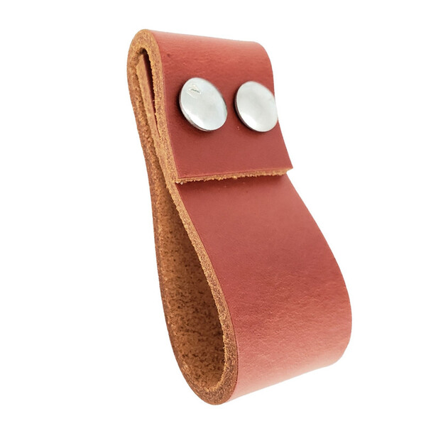 Puxador Dobatwo Parafuso - Couro Legítimo Mogno - Parafuso Pr